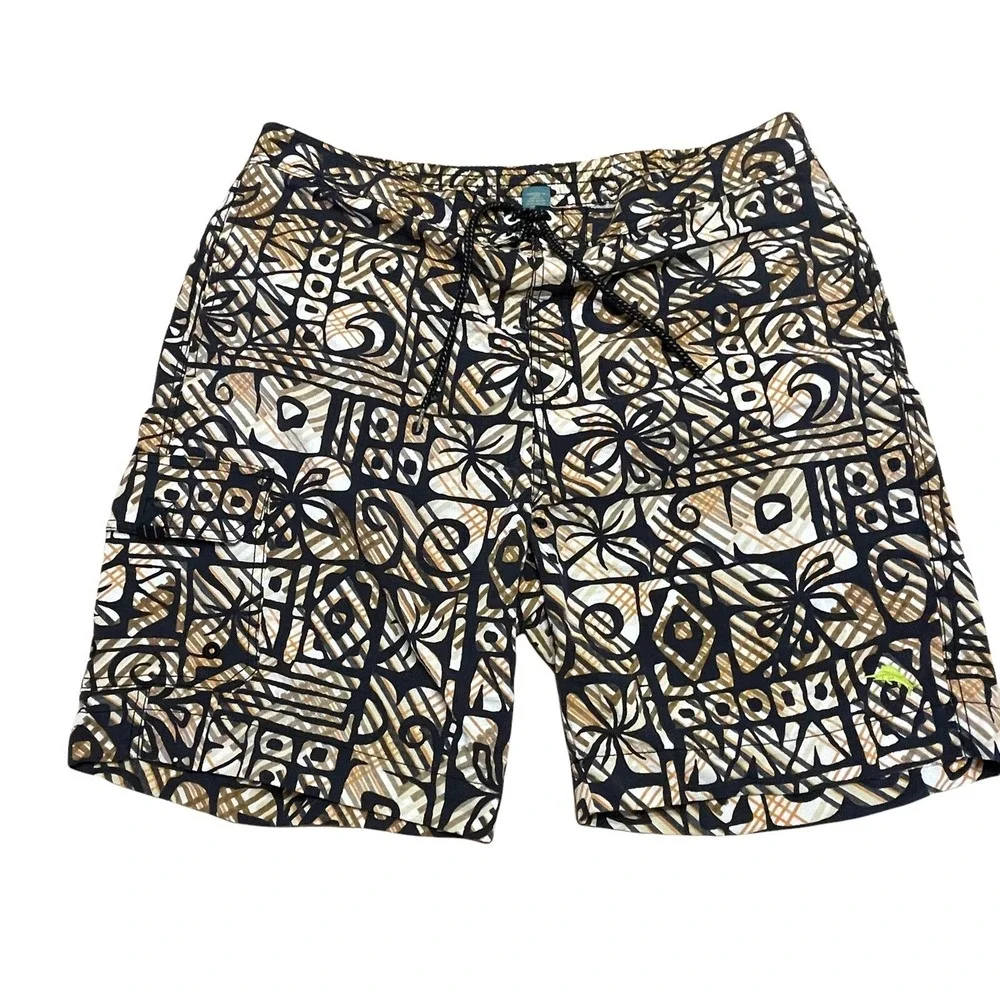 Tommy Bahama Mens XL Relax Tropical  Swim Trunks Pockets Lined Geometric 40